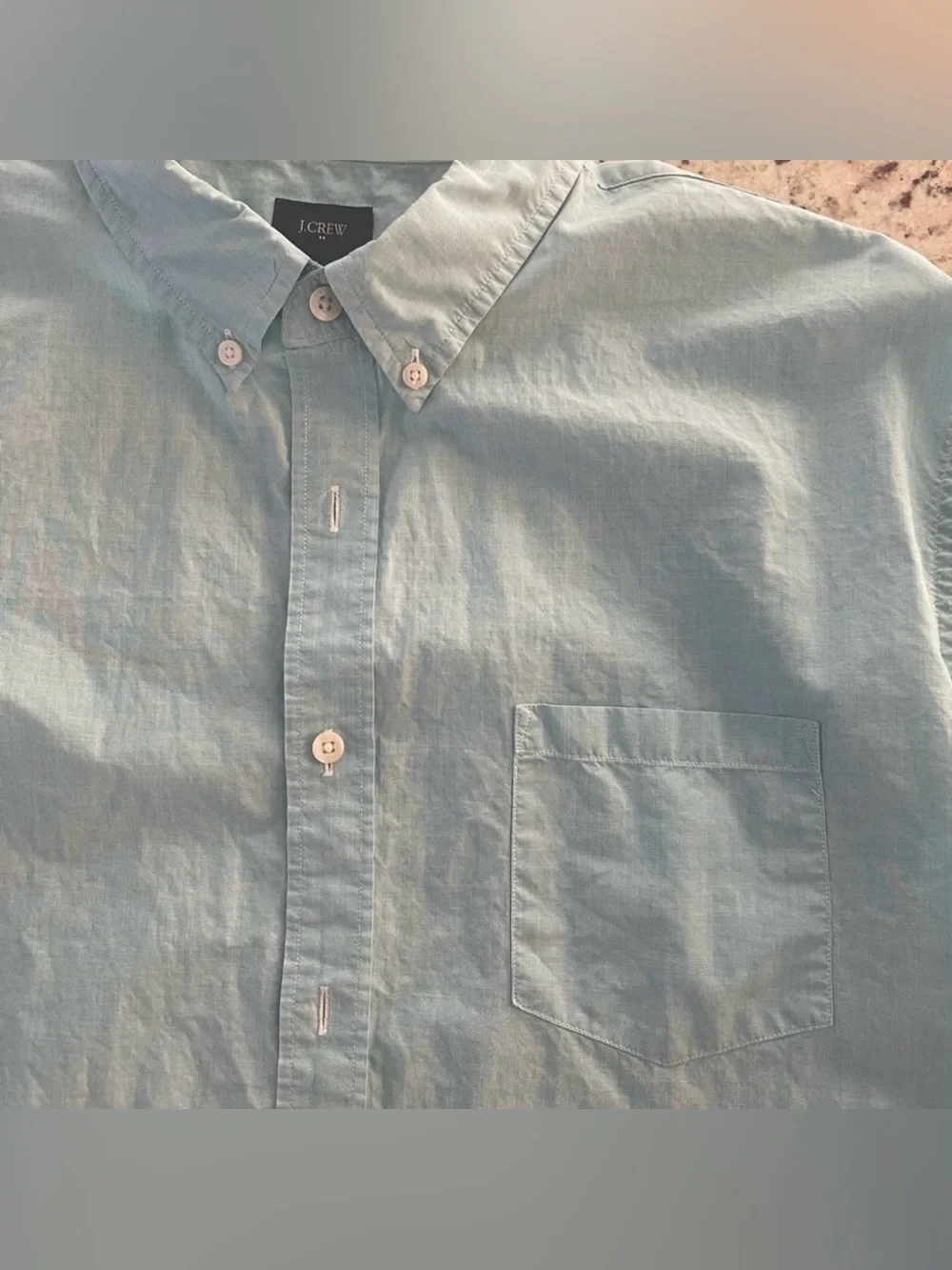 J. Crew Light Aqua Button-Down Oxford Shirt Slim Fit
